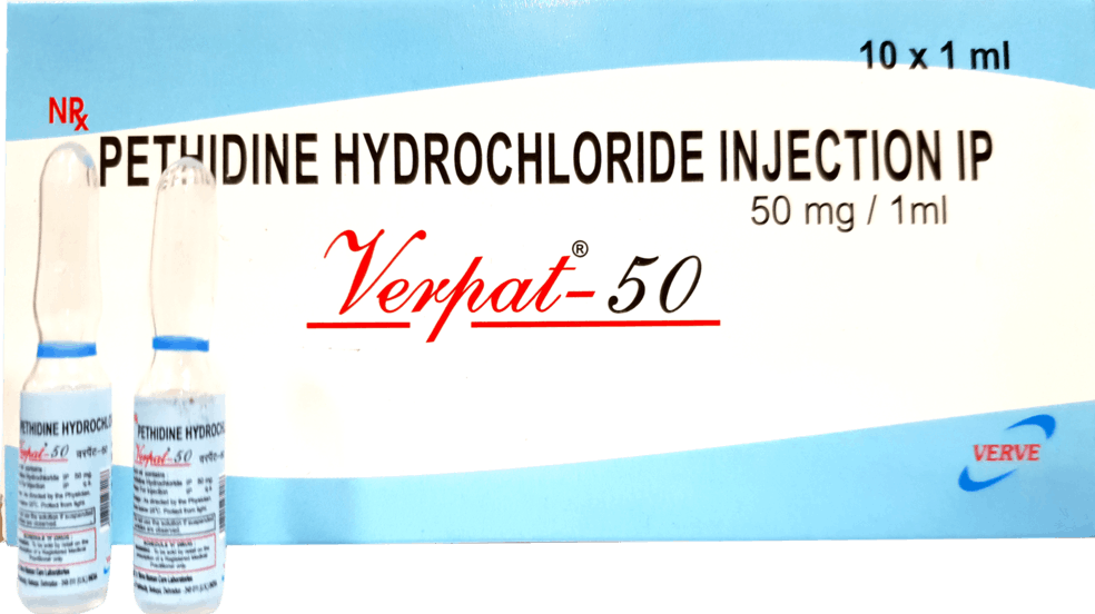 Verpat® Pethidine Hydrochloride Injection IP 50 mgml 1ml,2ml Ampoule